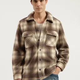 United Colors Of Benetton Brown Regular Fit Checks Shacket-picture-39