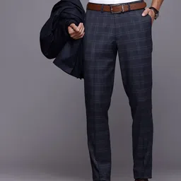 SUITLTD Men Checked Smart Slim Fit Trousers-picture-16
