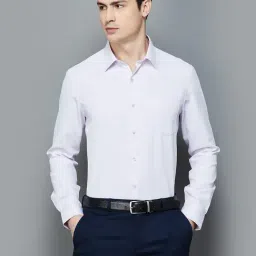 Code by Lifestyle Lilac Regular Fit Textured Shirt-picture-11