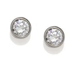 Yellow Chimes Woman Silver-Toned Stainless Steel Circular Studs Earring-picture-30