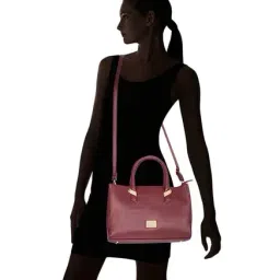 Caprese Joe Maroon Solid Handbag image 5
