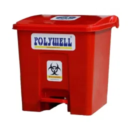Polywell 20 L Blue Rectangle Shape Pedal Dustbin, PW20P image 1