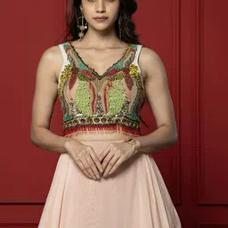 GloballyRonakRBafna Embroidered Beads And Stones Made to Measure Lehenga & Blouse image 5