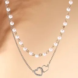 Priyaasi Gold-Plated Stone Studded & Pearls Beaded Layered Necklace-picture-18