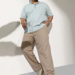 Instafab Plus Men Relaxed Easy Wash Trousers image 2