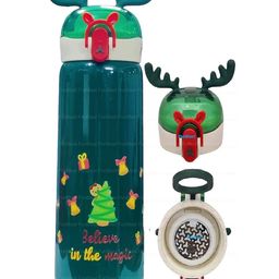 FunBlast Stainless Steel Vacuum Water Bottle with Lock button Green - 440 ml-picture-30