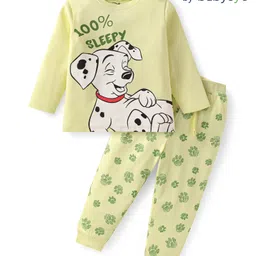 Babyoye Disney Single Jersey Knit Full Sleeves Night Suit With 101 Dalmatians Graphics - Green-picture-12