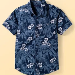 Pine Kids Cotton Woven Half Sleeves Shirt With T-Shirt & Floral Print - Multicolour image 2