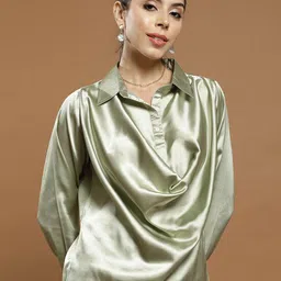 Athena Women Solid Shirt Collar  Top-image-74