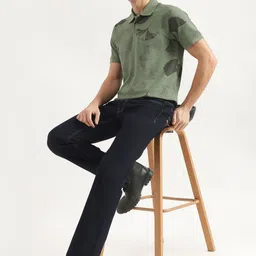 United Colors of Benetton Men Floral Printed Polo Collar Cotton T-shirt image 4