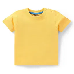 Babyhug Disney Single Jersey Knit Dungaree With Half Sleeves T-Shirt Winnie The Pooh Print - Blue & Yellow image 3