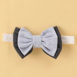 Mark & Mia Full Sleeves Printed Party Romper with Attached Waist Coat & Bow - Greyish Blue image 3