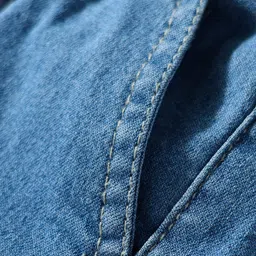 Babyhug Mid Thigh Solid Color Denim Shorts - Blue image 3