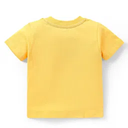 Babyhug Disney Single Jersey Knit Dungaree With Half Sleeves T-Shirt Winnie The Pooh Print - Blue & Yellow image 4