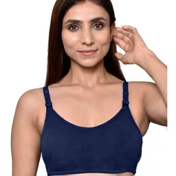 Inner Sense Organic Cotton Knit Pack of 3 Solid Antimicrobial Maternity Bras With Nursing Access - Multi Colour image 5