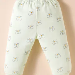 Tango Knit Full Sleeves Hooded Co-ords Night Suit With Animal Print - Green image 4