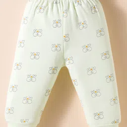 Tango Knit Full Sleeves Hooded Co-ords Night Suit With Animal Print - Green image 5