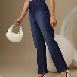 Chemistry Women Straight Fit Frayed High-Rise Light Fade Stretchable Jeans-image-0
