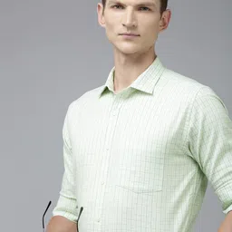 Park Avenue Men Pure Cotton Slim Fit Opaque Checked Casual Shirt-picture-17