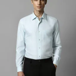 Louis Philippe Blue Cotton Regular Fit Checks Shirt-picture-30