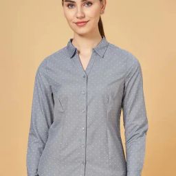 Annabelle by Pantaloons Grey Polka Dots Shirt-picture-42