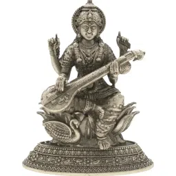 Sri Jagdamba Pearls 800 Silver Saraswati Devi Idol - 8 gm image 1