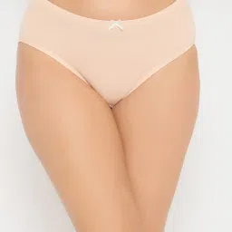 Clovia Beige Cotton Regular fit Solid Panties image 1