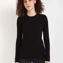 Tommy Hilfiger Dark Sable Cotton Slim Fit Sweater image 1