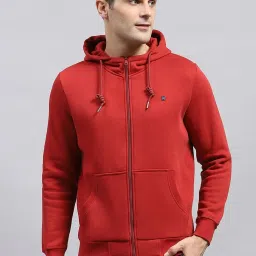Monte Carlo Maroon Regular Fit Hooded Sweatshirt image 1