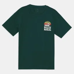 Puma Boys Dark Myrtle Cotton Printed T-shirts image 1