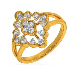 Kisna Diamond & Gold Jewellery Lexi 14k (585) Diamond & Gold Ring For Women-picture-20