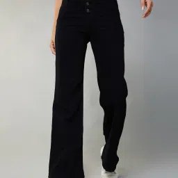 DOLCE CRUDO Black Relaxed Fit High Rise Jeans image 1