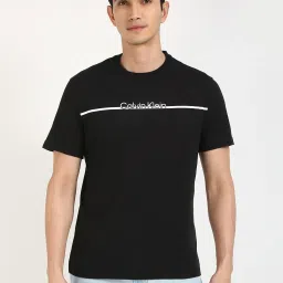 Calvin Klein Jeans Black Cotton Regular Fit T-Shirt image 1