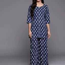 Libas Navy Blue Cotton Printed Pyjama Sets image 1