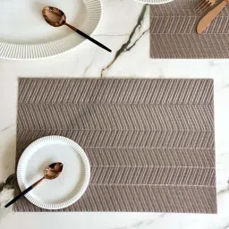 Mason Home Grey Pvc Chevron Table Mats - Set of 6 image 1