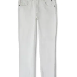 Gini & Jony Boys White Solid Jeans image 1