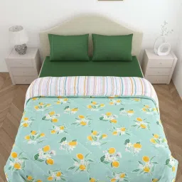 Haus & Kinder Citrus Breeze Green 200 TC Cotton & Polyester Bedding Set image 1