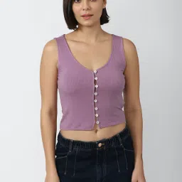 Forever 21 Purple Regular Fit Crop Top image 1