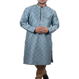 SAIF CHIKAN HANDICRFT Men Woven Design Kurta with Pyjamas image 2