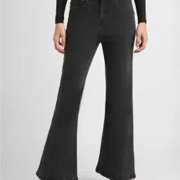 Forever 21 Black Cotton Flared Fit Jeans-picture-38