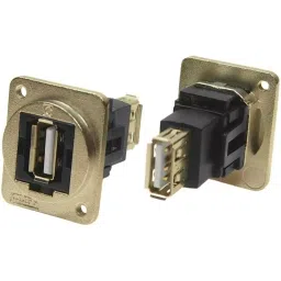 RS PRO Straight Panel Mount USB Connector 2 Port Type A to A, 1750146-picture-27
