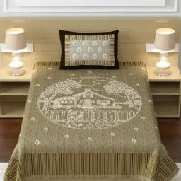 Living Roots Multicolor Jaipuri Printed Cotton Bedsheet with 1 Pillow Cover-picture-33