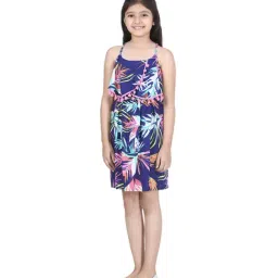 StyleStone Kids Blue Printed Dress-image-9