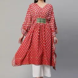 Ahalyaa Maroon Printed A Line kaftan-image-74