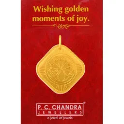 P.C. Chandra Jewellers 24k (999) 3gm Yellow Gold Peacock Coin Pendant-picture-176