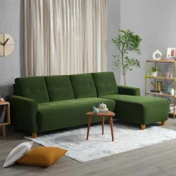 Sleepyhead Yolo Avocado Green Fabric 3 Seater RHS L Shape Sofa Set image 1