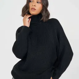 Styli Black Plain Sweater image 1