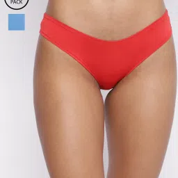 Basiics By La Intimo Blue & Red Comfort Fit Panties - Pack Of 2 image 1