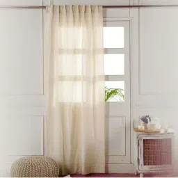 Peepul Tree Off-White Pure Cotton Semi Sheer Window Curtain image 1