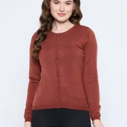 MADAME Rust Plain Cardigan image 1